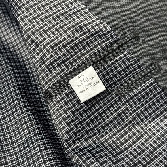 NWT $140 Saddlebred Classic Fit Gray Black 2-Button Blazer Men's Size 48L - Picture 13 of 13